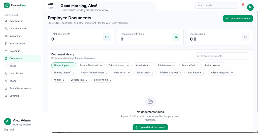 Documents in RealtorFlow